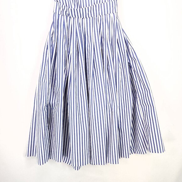 Mark D Sikes Stripped Midi Dress With Open Back Womens Size 2 Pockets - Picture 14 of 16